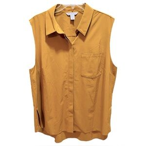 Athleta Mustard Yellow Sleeveless Shirt XL X-Large